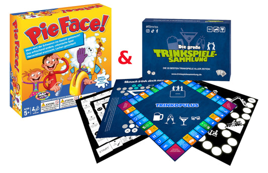 Die große Trinkspielesammlung + Hasbro Pie Face