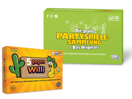 Die große Partyspielesammlung + 5 gegen Willi Spiele Partyspiel Trinkspiel Brettspiel